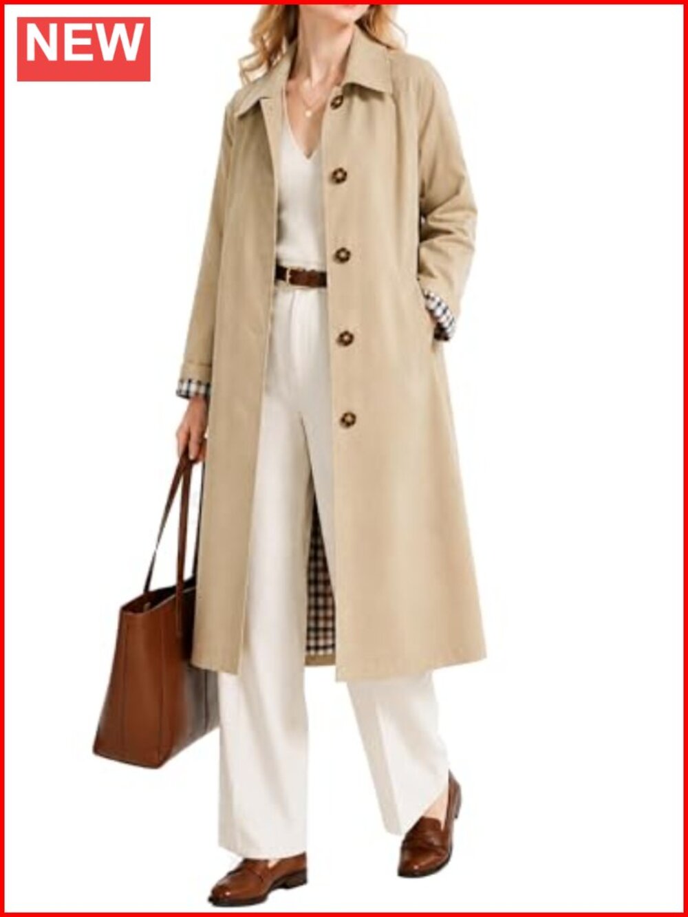 Orolay CHIIONE Women's Waterproof Trench Coat Machine Washable Classic Long